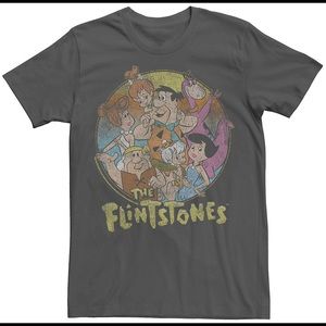 Men's Flinstones Distress Circle Retro
Groupshot Tee